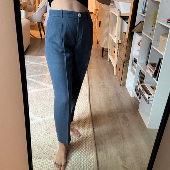 Stunning ✨💫⭐️ Mango PLEATED LINEN PANTS  size USA 2 - Picture 10 of 17